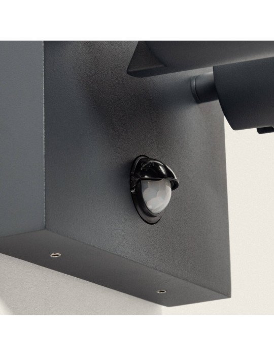 Applique Murale Extérieure LED 18W Aluminium CCT Sélectionnable Deux Spots avec Détecteur de Mouvement Kuriya