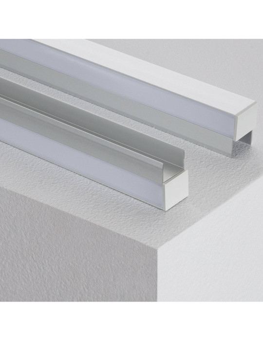 Profilé Aluminium pour Étagère avec Capot Continu pour Ruban LED jusqu'à 12 mm