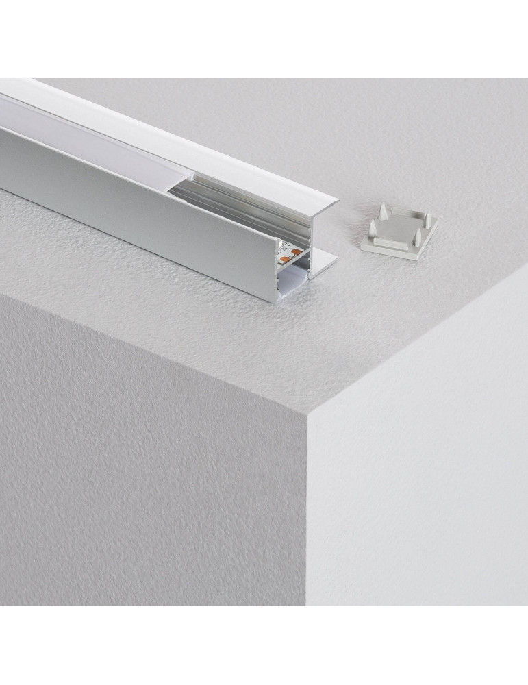Profilé Aluminium pour Étagère avec Capot Continu pour Ruban LED jusqu'à 12 mm