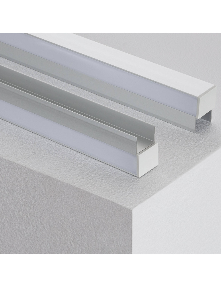 Profilé Aluminium pour Étagère avec Capot Continu pour Ruban LED jusqu'à 12 mm