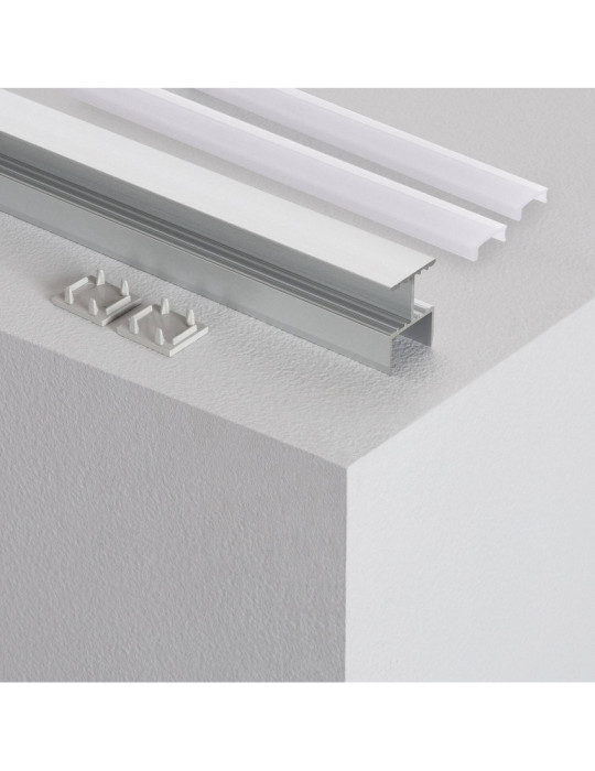 Profilé Aluminium pour Étagère avec Capot Continu pour Ruban LED jusqu'à 12 mm