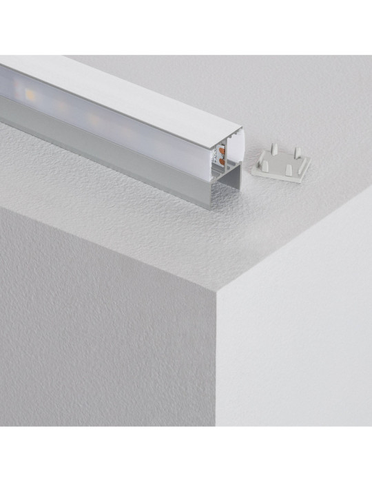 Profilé Aluminium pour Étagère avec Capot Continu pour Ruban LED jusqu'à 12 mm