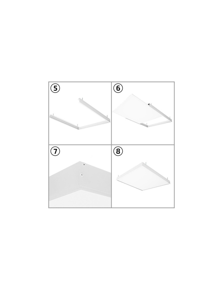 Panneau LED 120x60 cm 60W 6000lm LIFUD + Kit en Saillie