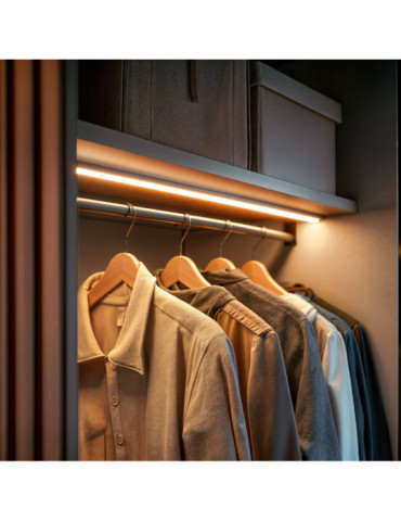 Profilé Aluminium en Saillie avec Capot Continue pour Ruban LED jusqu'à 12 mm