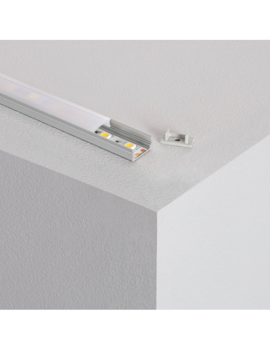 Profilé Aluminium en Saillie avec Capot Continue pour Ruban LED jusqu'à 12 mm