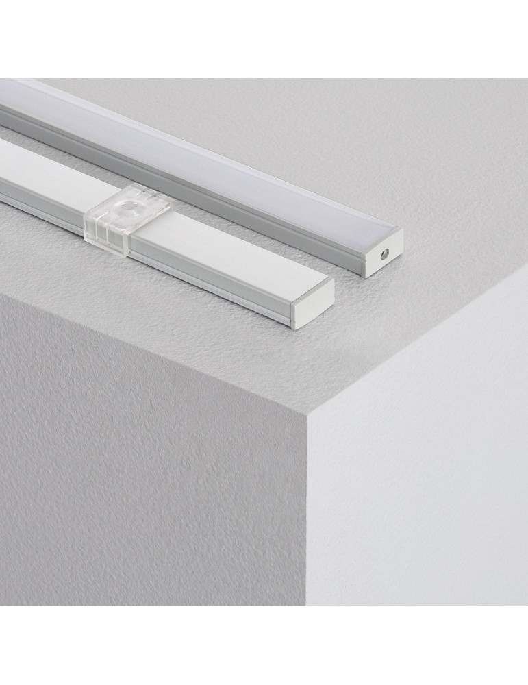 Profilé Aluminium en Saillie avec Capot Continue pour Ruban LED jusqu'à 12 mm