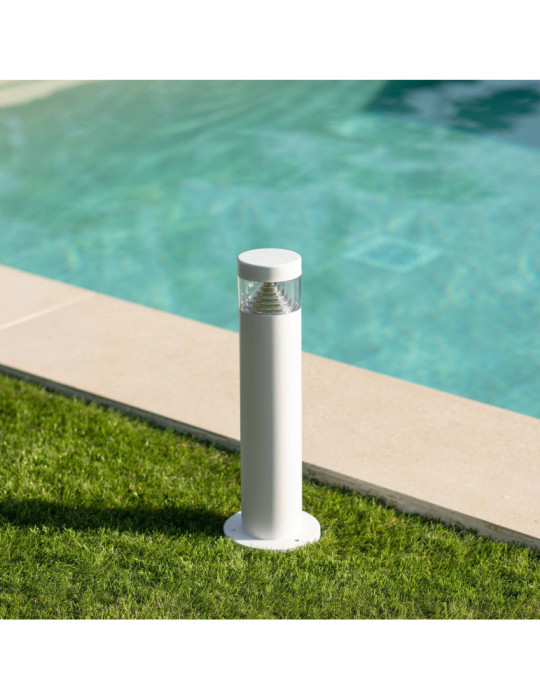 Balise LED Extérieure 5W en Saillie sur Pied 30cm Inti Inox Blanche