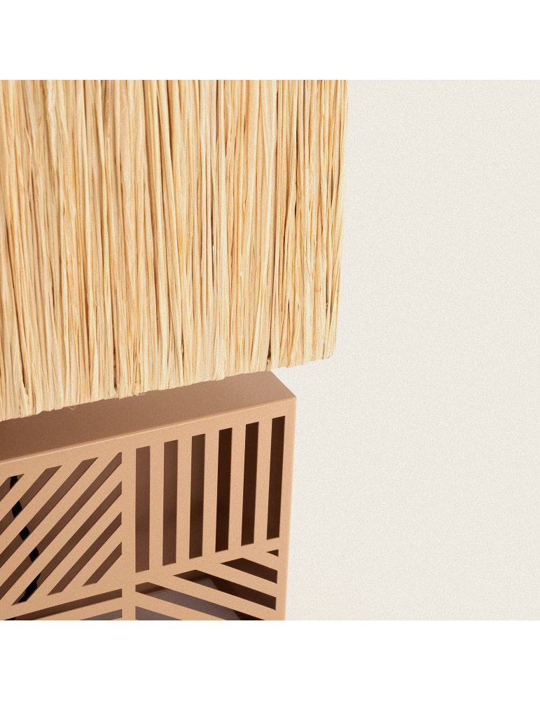 Lampe à Poser Métal et Raphia Cartago