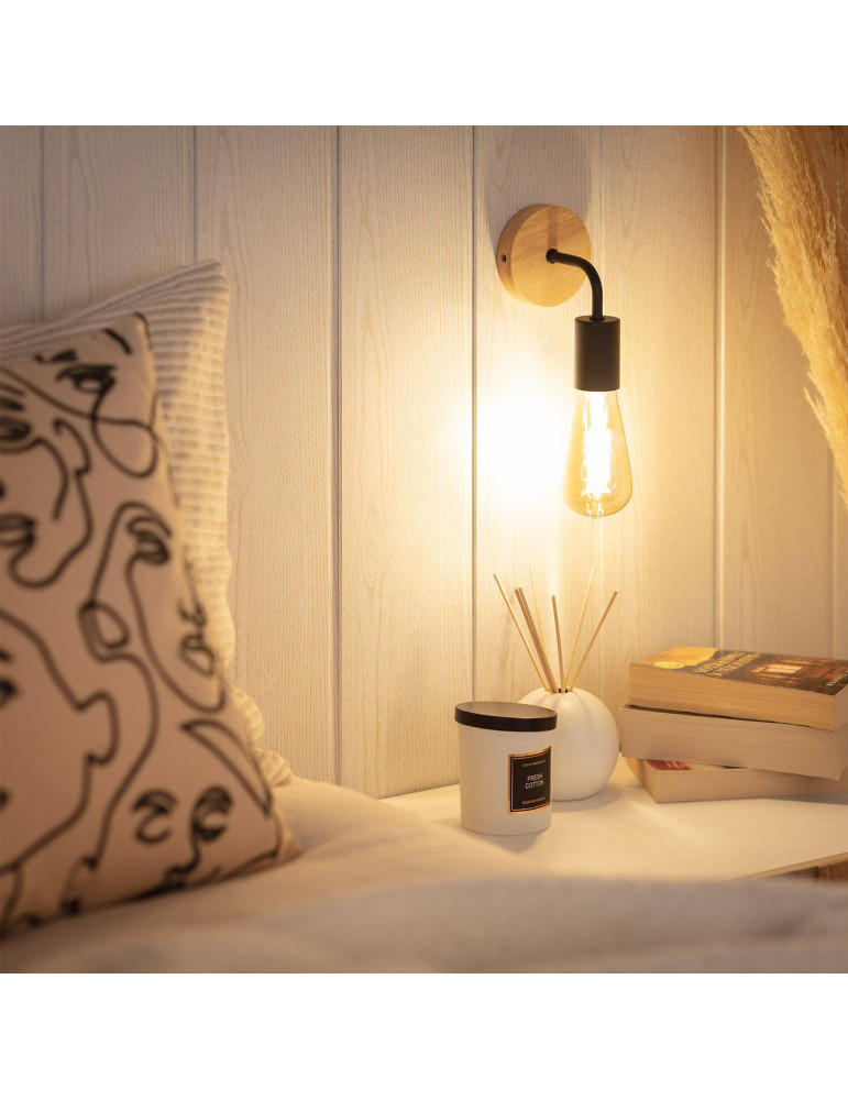 Lampe Murale Bois et Métal Jedali