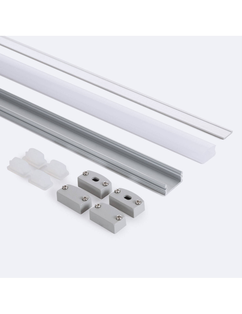 Profilé Aluminium Étanche IP65 en Saillie 2m pour Ruban LED jusqu'à 8 mm