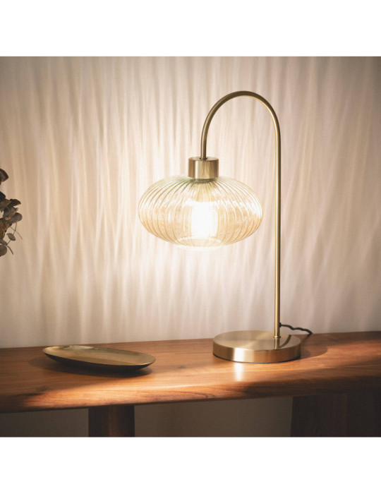 Lampe à Poser Métal et Verre Basile