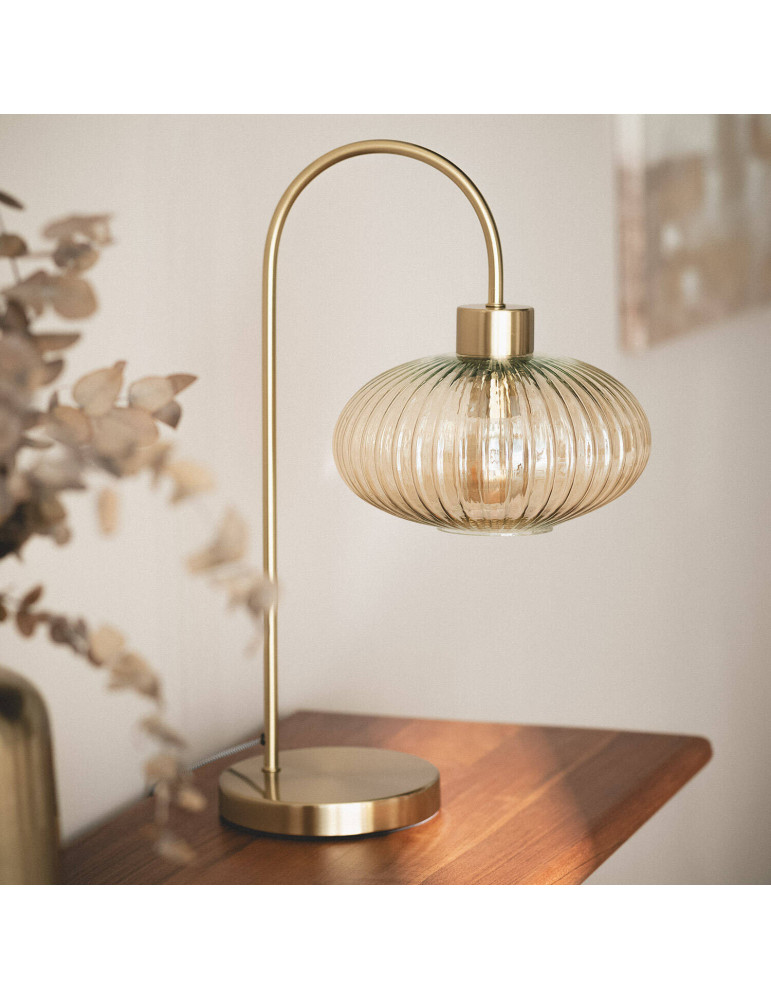 Lampe à Poser Métal et Verre Basile