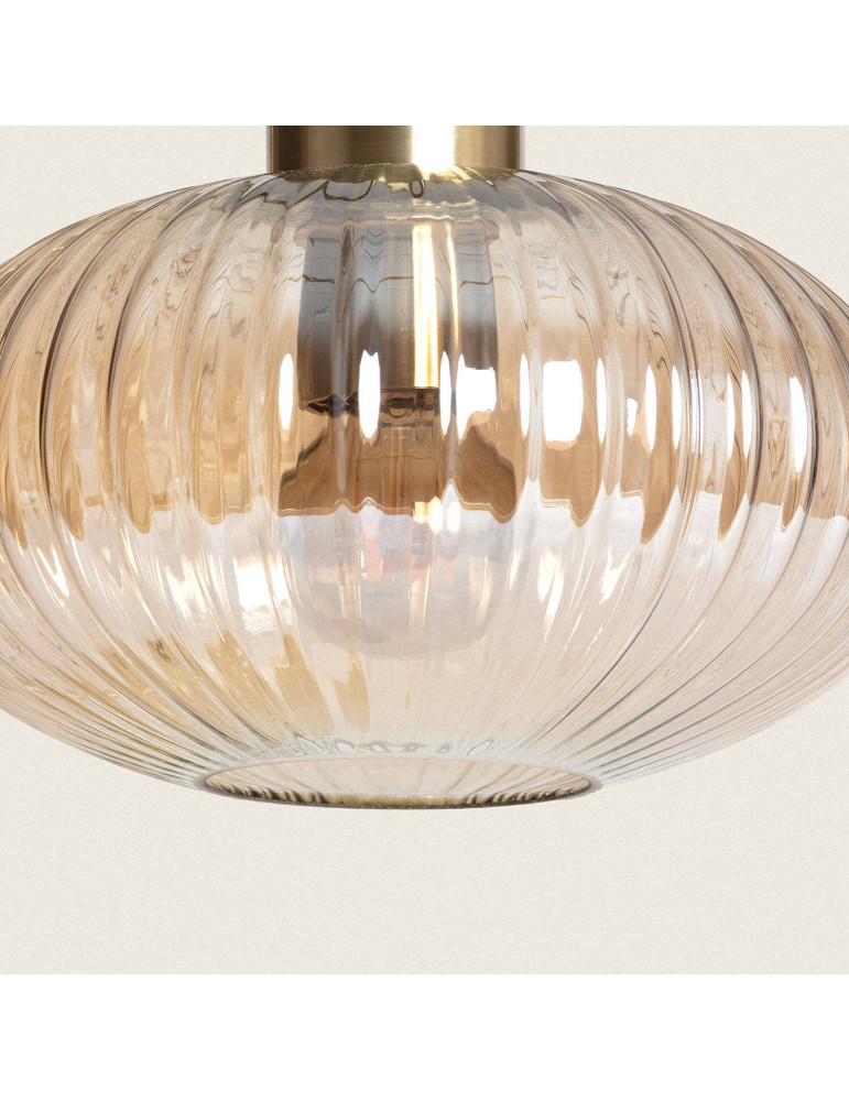 Lampe à Poser Métal et Verre Basile