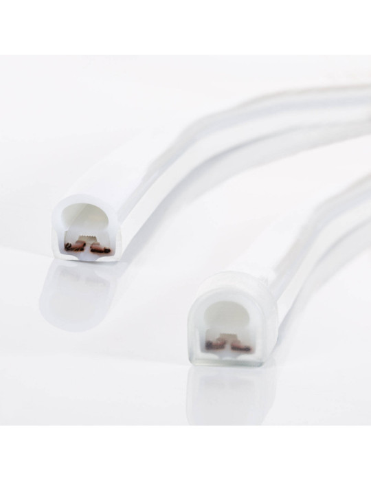Gaine Néon LED Flexible Dimmable 7.5W/m 220V AC 120LED/m Semi-circulaire 180° Blanc Chaud IP67 sur Mesure Coupe tous les 100cm