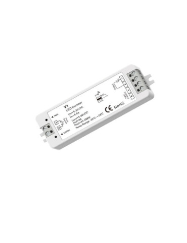 Contrôleur Variateur Ruban LED 5/12/24/36V DC Monochrome compatible avec Télécommande RF et Bouton-Poussoir