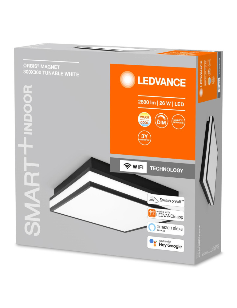 Plafonnier LED Carré 300x300 mm 26W CCT Smart+ WiFi ORBIS Magnet LEDVANCE 4058075572799