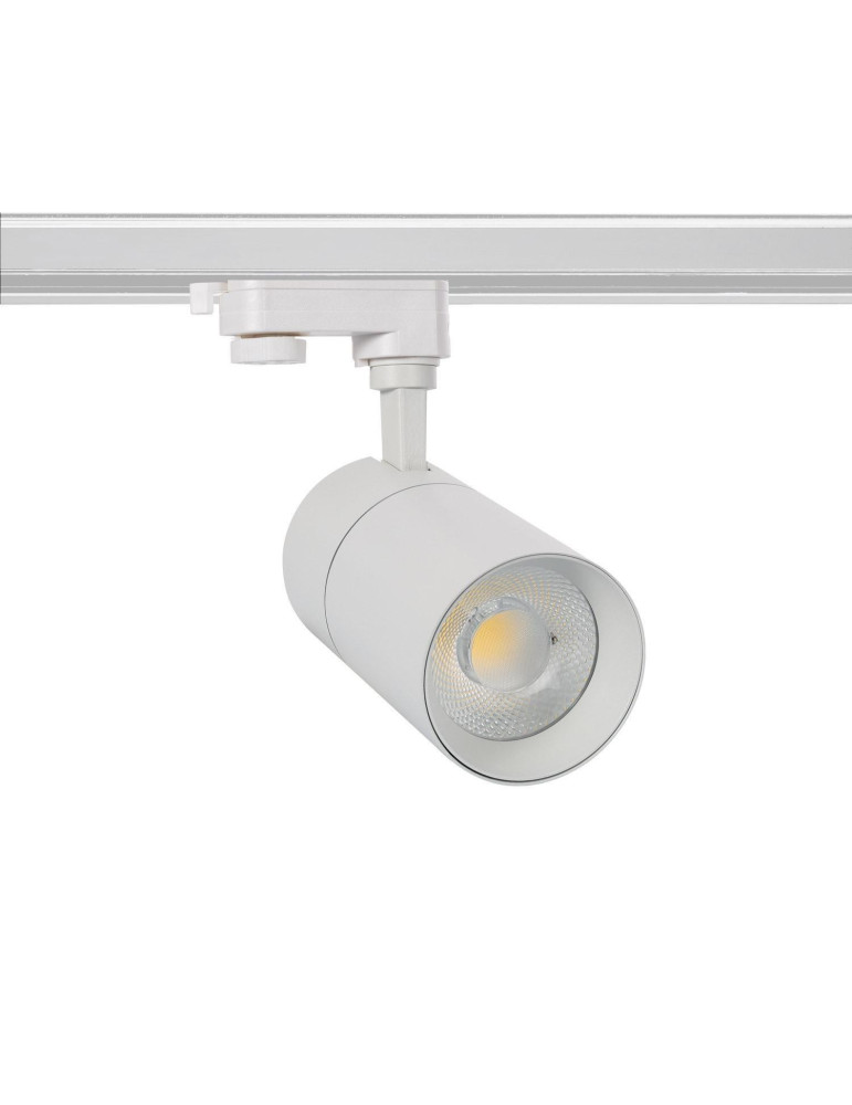Spot LED sur Rail Triphasé 20W Mallet Dimmable Blanc Spot LED sur Rail Triphasé 20W Mallet Dimmable Blanc