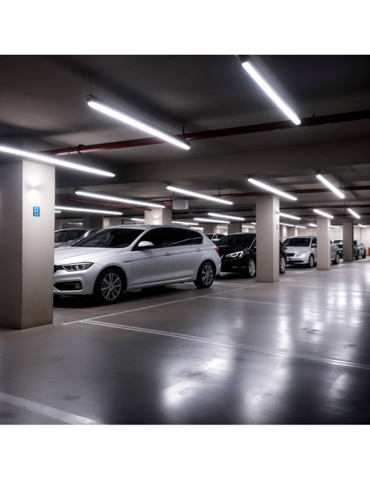 Réglette Étanche LED 60cm 18W Suspendue/Surface avec Détecteur de Mouvement Radar IP65