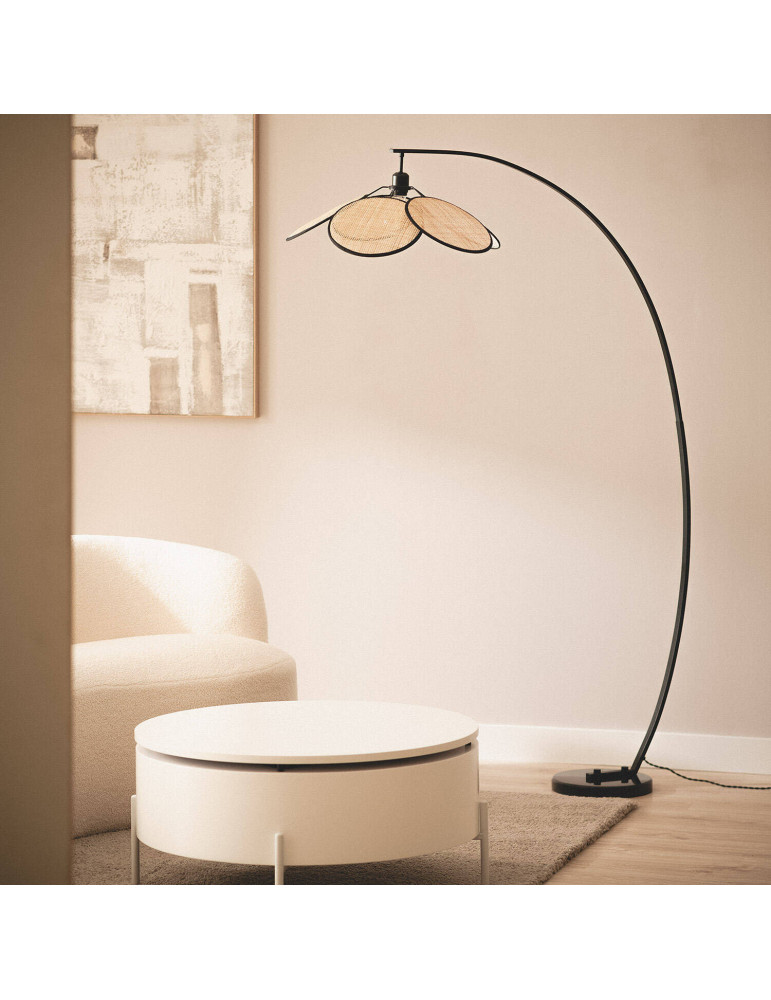 Lampadaire Rotin Arc Nirvana