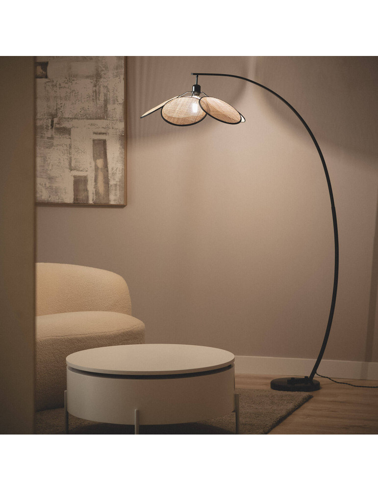 Lampadaire Rotin Arc Nirvana