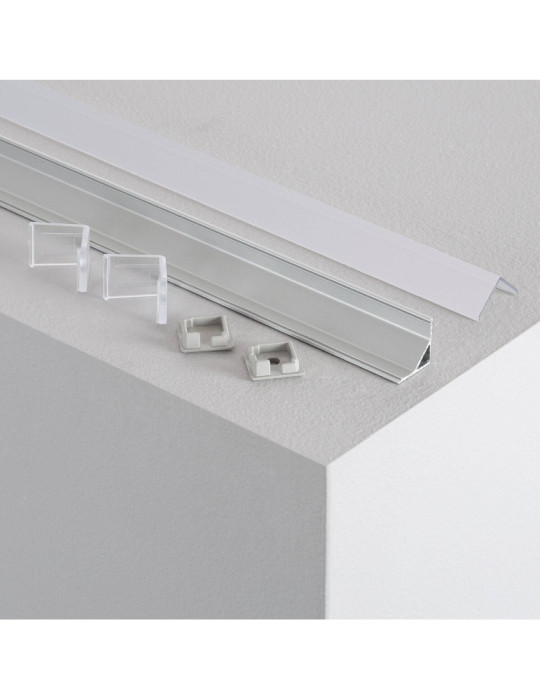 Profilé Aluminium Angle Triangulaire 2m pour Ruban LED jusqu'à 10mm