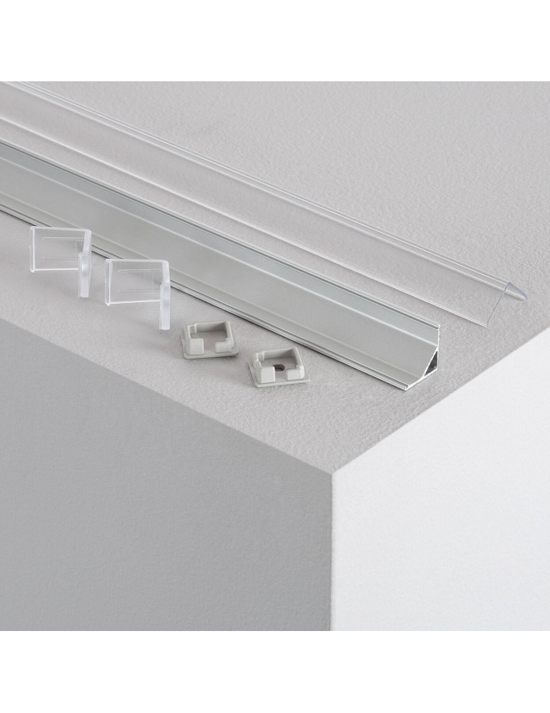 Profilé Aluminium Angle Triangulaire 2m pour Ruban LED jusqu'à 10mm