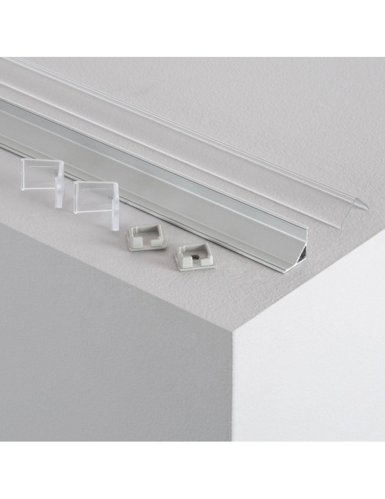 Profilé Aluminium Angle Triangulaire 2m pour Ruban LED jusqu'à 10mm