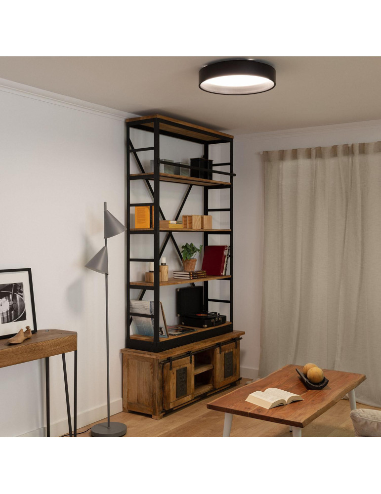 Plafonnier LED 20W Rond Ø450 mm Métal CCT Sélectionnable Noir Design