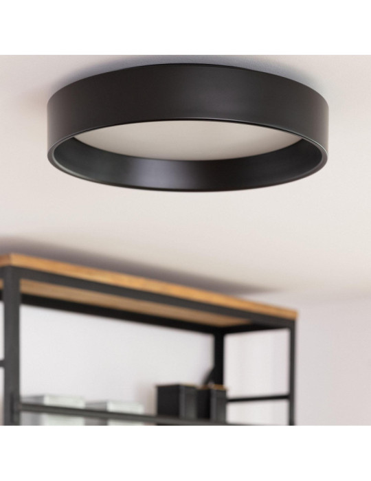Plafonnier LED 20W Rond Ø450 mm Métal CCT Sélectionnable Noir Design