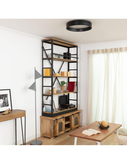 Plafonnier LED 20W Rond Ø450 mm Métal CCT Sélectionnable Noir Design