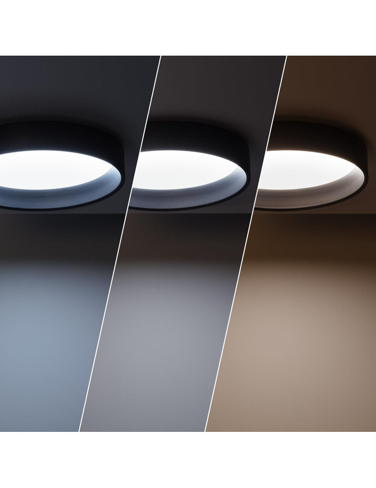 Plafonnier LED 20W Rond Ø450 mm Métal CCT Sélectionnable Noir Design
