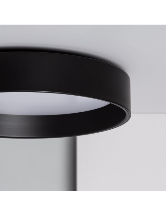 Plafonnier LED 20W Rond Ø450 mm Métal CCT Sélectionnable Noir Design