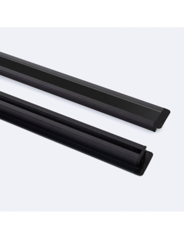 Profilé Aluminium Encastré avec Clips et Capot Continu pour Ruban LED jusqu'à 12 mm