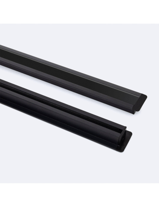 Profilé Aluminium Encastré avec Clips et Capot Continu pour Ruban LED jusqu'à 12 mm