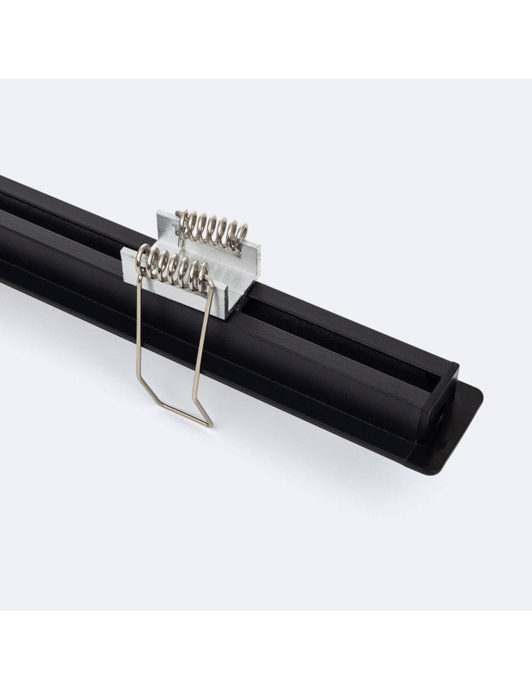 Profilé Aluminium Encastré avec Clips et Capot Continu pour Ruban LED jusqu'à 12 mm