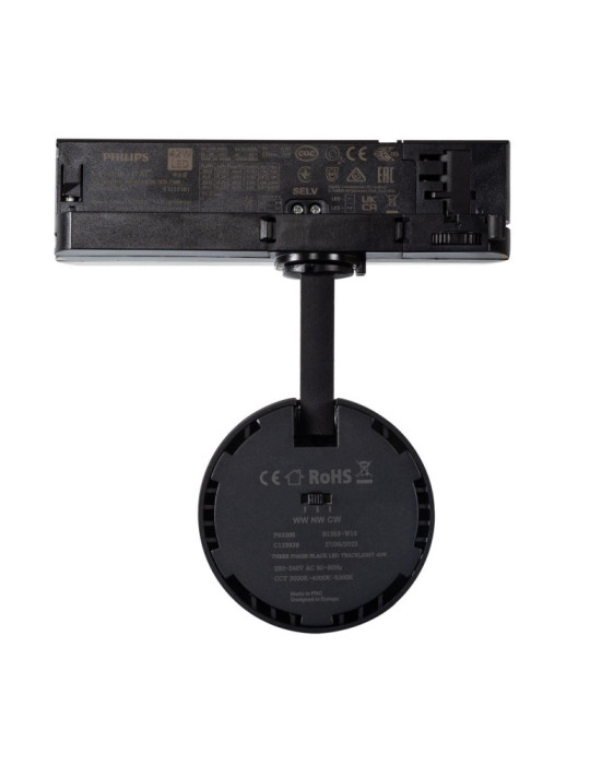 Spot LED sur Rail Triphasé 40W d'Angelo CCT PHILIPS Xitanium Noir
