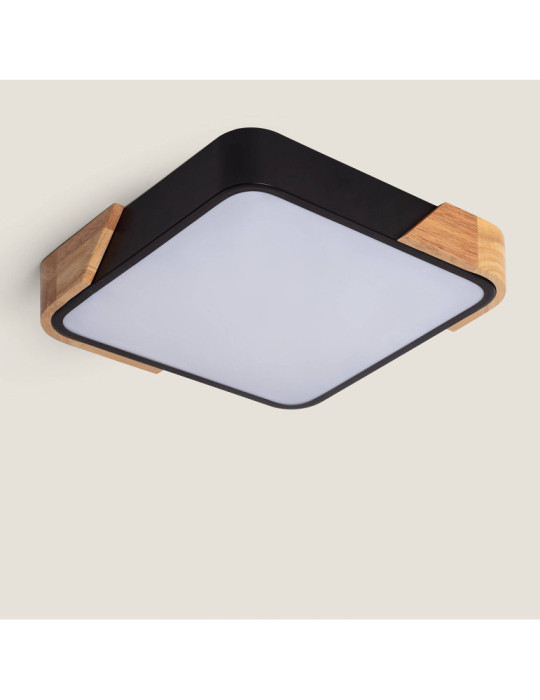 Plafonnier LED 18W Carré Bois 325x325 mm CCT Sélectionnable Semi-Dari
