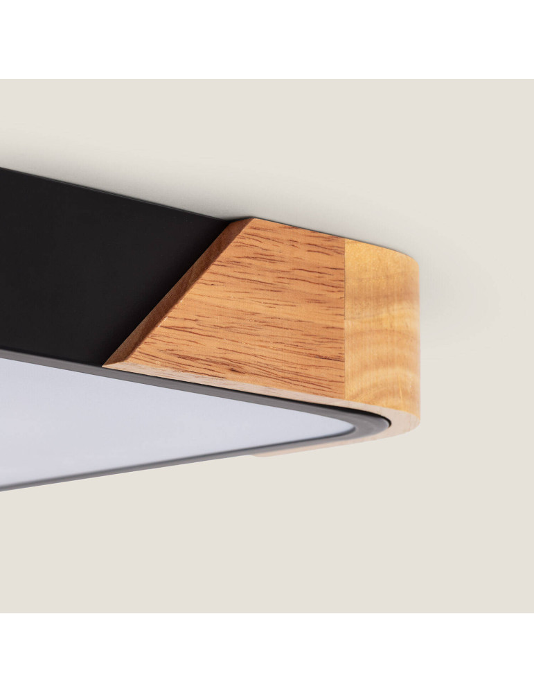 Plafonnier LED 18W Carré Bois 325x325 mm CCT Sélectionnable Semi-Dari