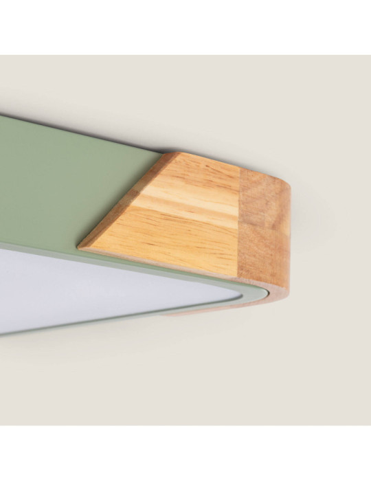 Plafonnier LED 18W Carré Bois 325x325 mm CCT Sélectionnable Semi-Dari