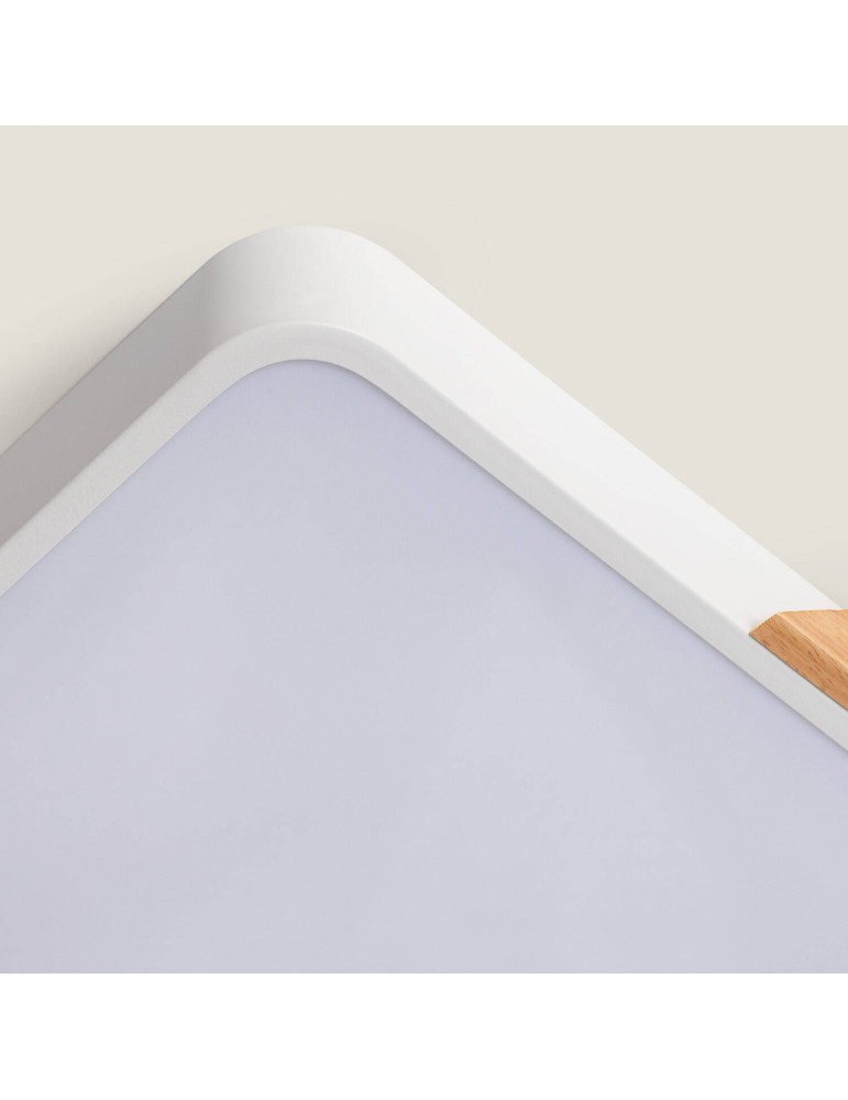 Plafonnier LED 18W Carré Bois 325x325 mm CCT Sélectionnable Semi-Dari