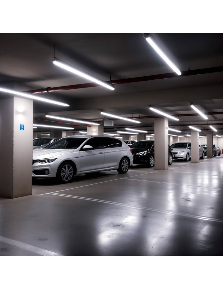 Réglette Étanche LED 120cm 36W Suspendue/Surface avec Détecteur de Mouvement Radar IP65