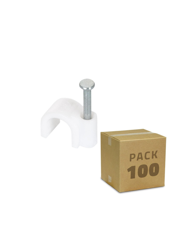 Pack de 100 Attaches Fixation Câble Blanc Pack de 100 Attaches Fixation Câble Blanc