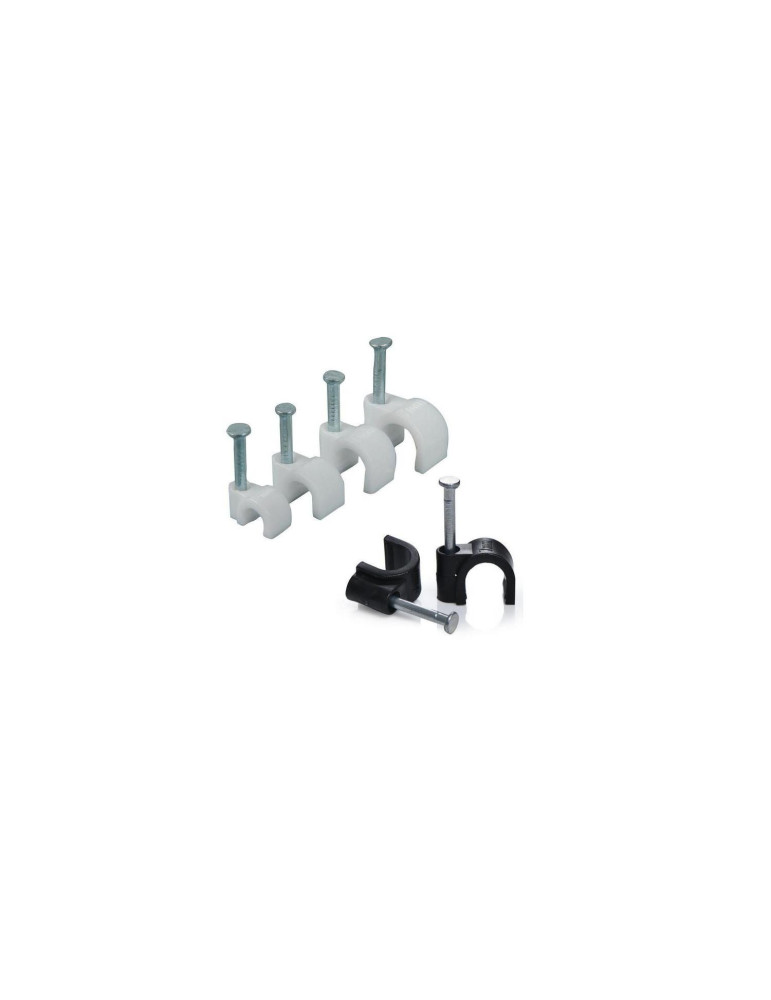 Pack de 100 Attaches Fixation Câble Blanc