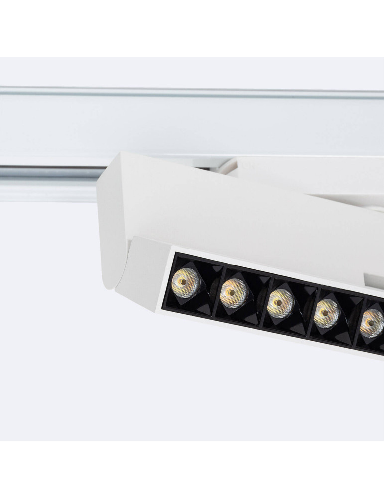 Spot Linéaire LED sur Rail Monophasé 12W CCT Dimmable Elegant Optic Blanc
