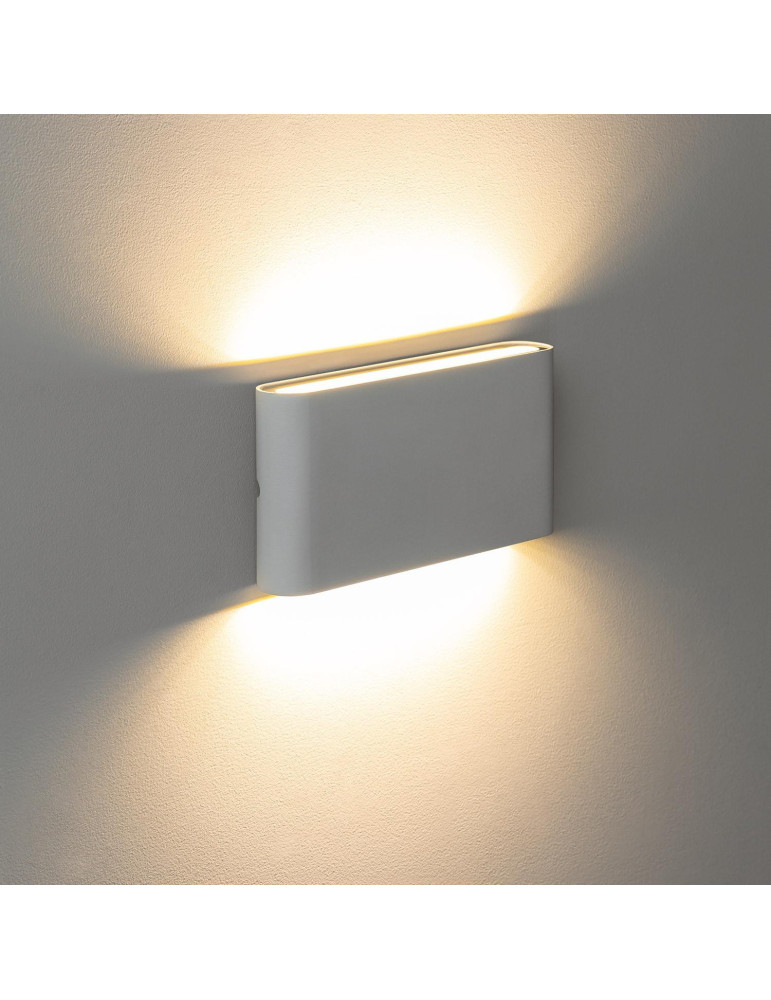 Applique Murale Extérieure  LED 12W Aluminium Rectangulaire Éclairage Double Face Blanche
