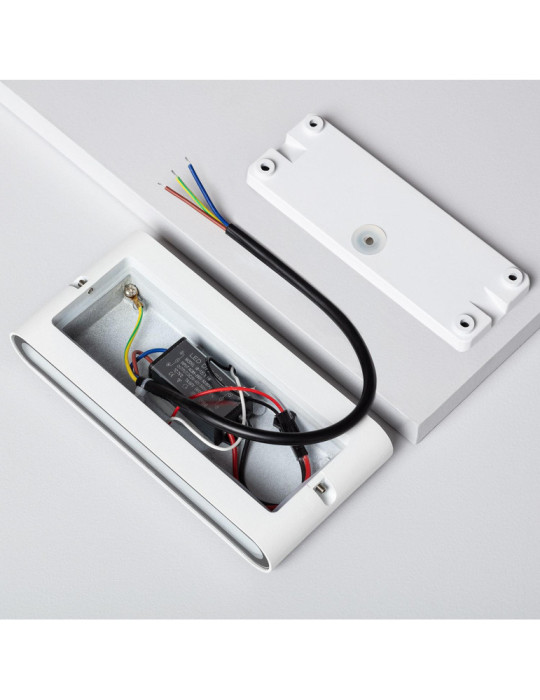 Applique Murale Extérieure  LED 12W Aluminium Rectangulaire Éclairage Double Face Blanche