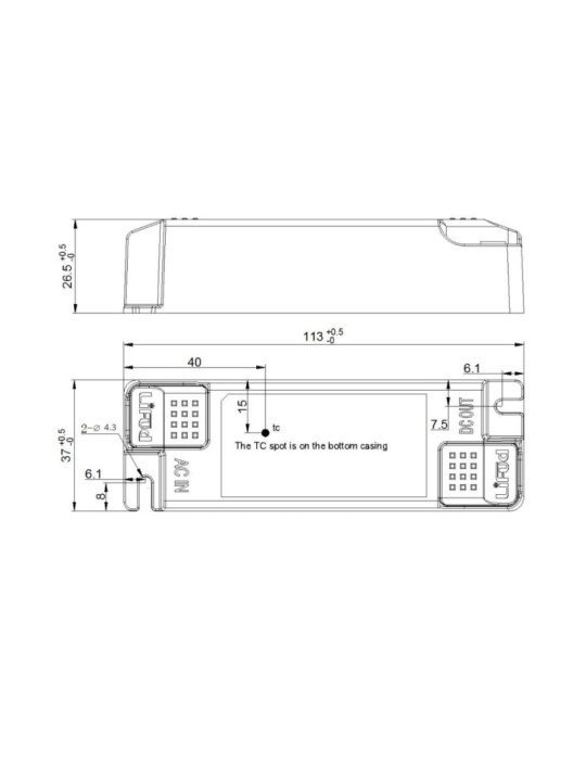 Driver LIFUD 220-240V No Flicker Sortie 33-40V 1000mA 40W LF-GIF040YA II 1000H