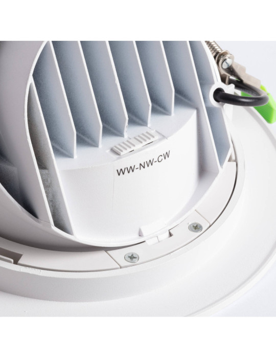 Downlight LED 38W Rond Orientable OSRAM CCT 120 lm/W LIFUD Coupe Ø 170 mm