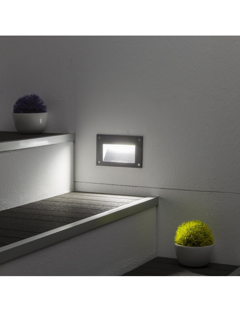 Balise LED Extérieure 3W Encastrable au Mur Mystic Grise