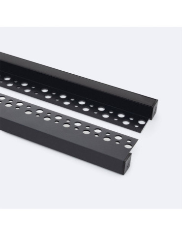 Profilé Aluminium Intégration Plâtre/Placo avec Capot Continu pour Ruban LED jusqu'à 8 mm